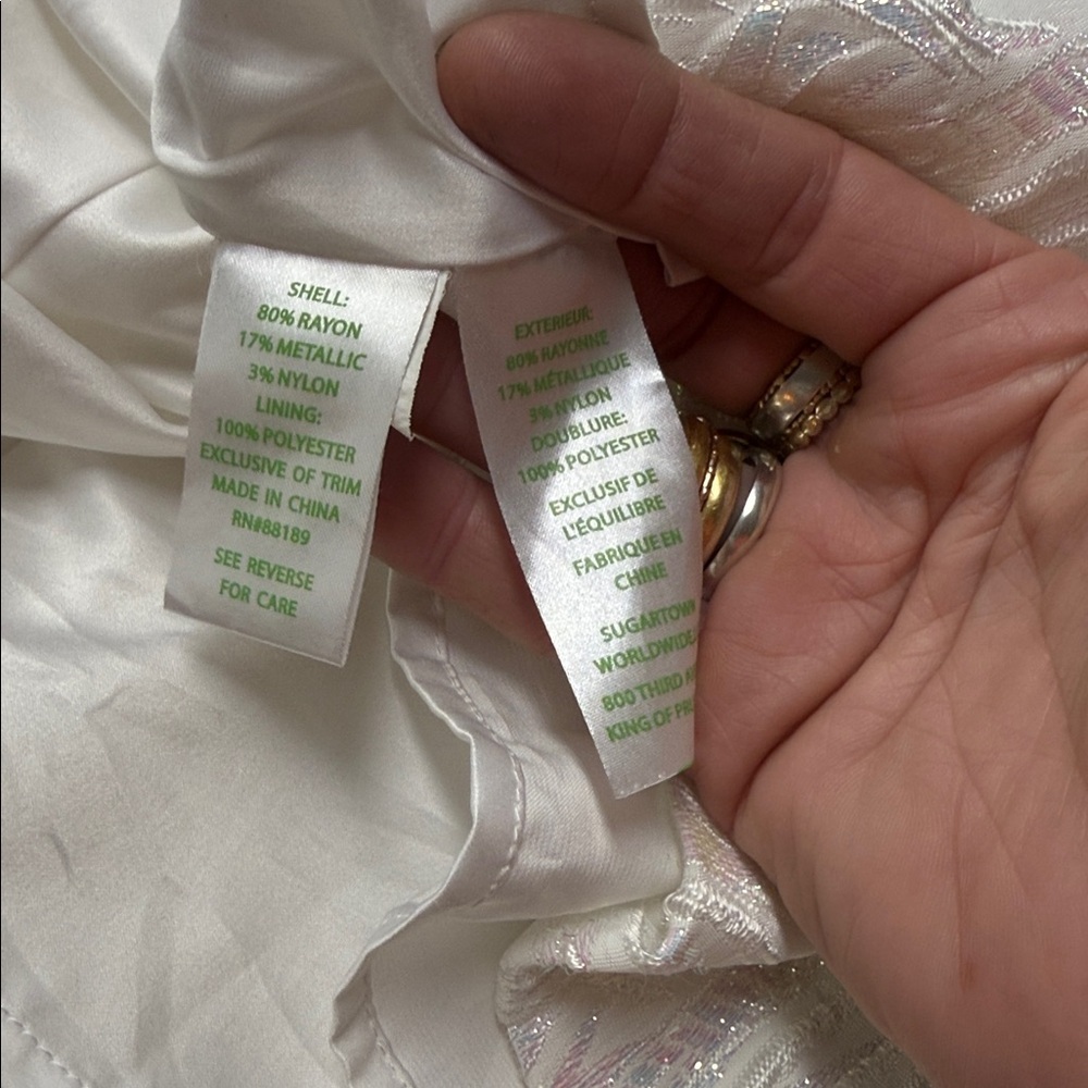 Lilly Pulitzer Brynn Iridescent Jacquard Resort White Mini Dress Size 2 - Picture 8 of 10